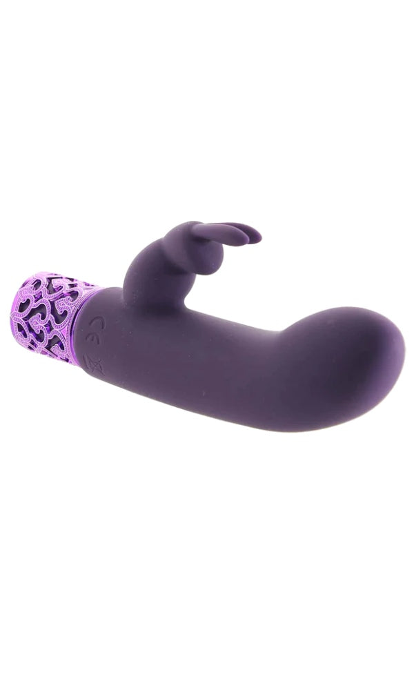 Shots - Royal Gems - Dazzling Rechargeable Mini Rabbit Vibrator - Purple - Stag Shop