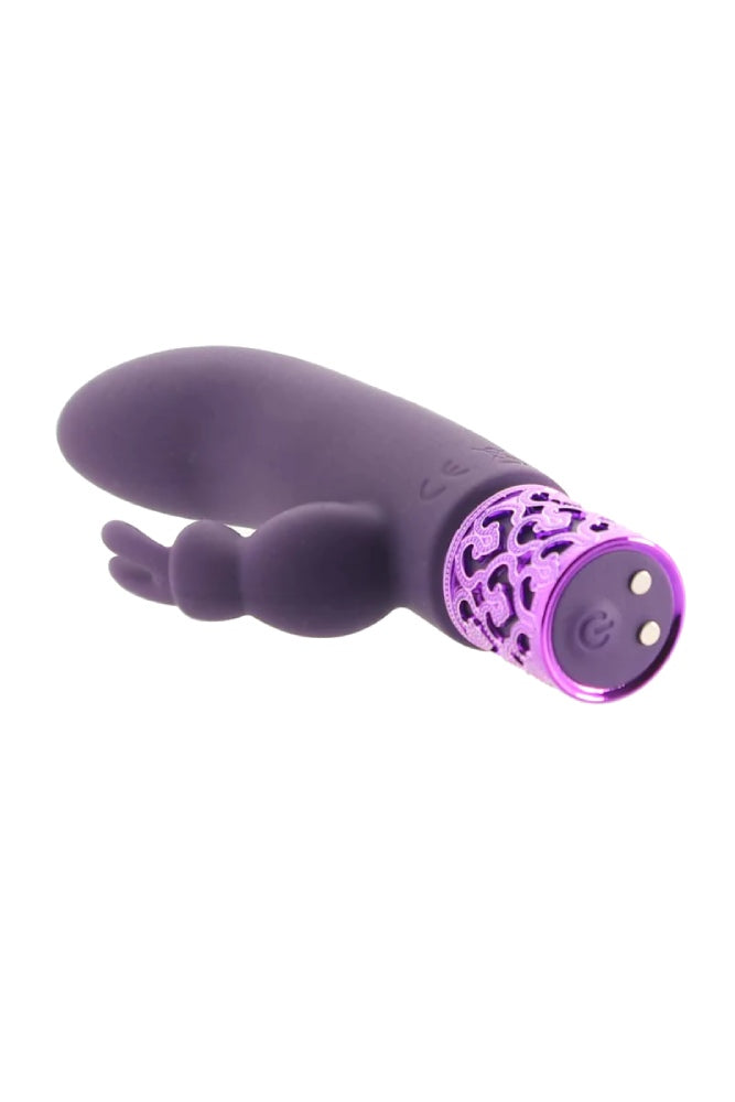 Shots - Royal Gems - Dazzling Rechargeable Mini Rabbit Vibrator - Purple - Stag Shop