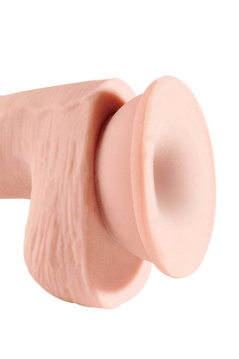 Pipedream - King Cock Plus - Triple Density Realistic Dildo With Balls - 5 Inch - Beige - Stag Shop