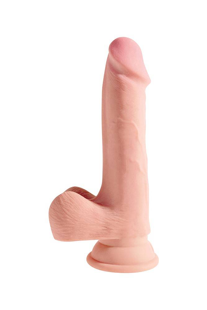 Pipedream - King Cock Plus - Triple Density Realistic Dildo With Balls - 7.5 Inch - Beige - Stag Shop