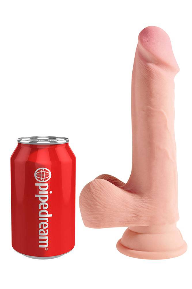 Pipedream - King Cock Plus - Triple Density Realistic Dildo With Balls - 7.5 Inch - Beige - Stag Shop