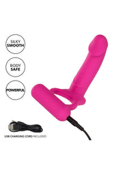 Cal Exotics - Couple Enhancer - Silicone Rechargeable Double Diver - Pink - Stag Shop
