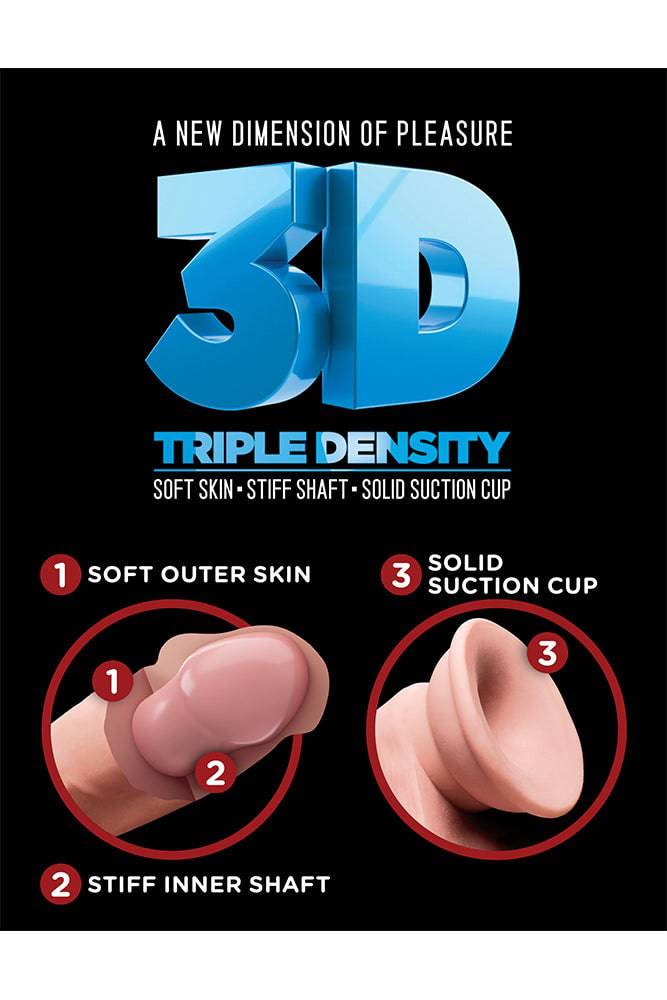 Pipedream - King Cock Plus - Triple Density Realistic Dildo With Balls - 7.5 Inch - Beige - Stag Shop