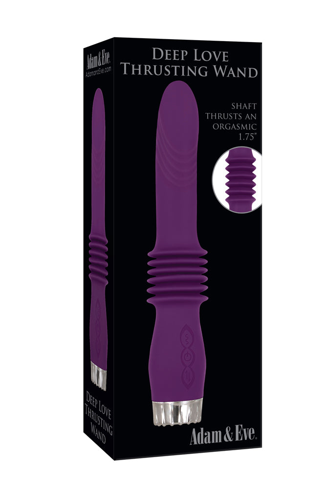 Adam & Eve - Deep Love - Thrusting Wand Vibrator - Purple - Stag Shop