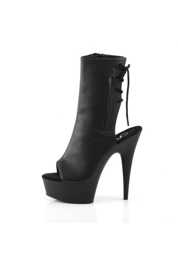 Pleaser USA - Delight 6 Inches Pleather Stiletto Boot - Black - Stag Shop
