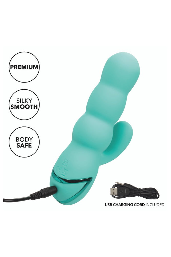 Cal Exotics - California Dreaming - Del Mar Diva Thrusting Rabbit Vibrator - Turquoise - Stag Shop