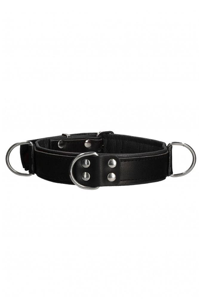 Ouch by Shots Toys - Deluxe Bondage Collar - Black - Stag Shop