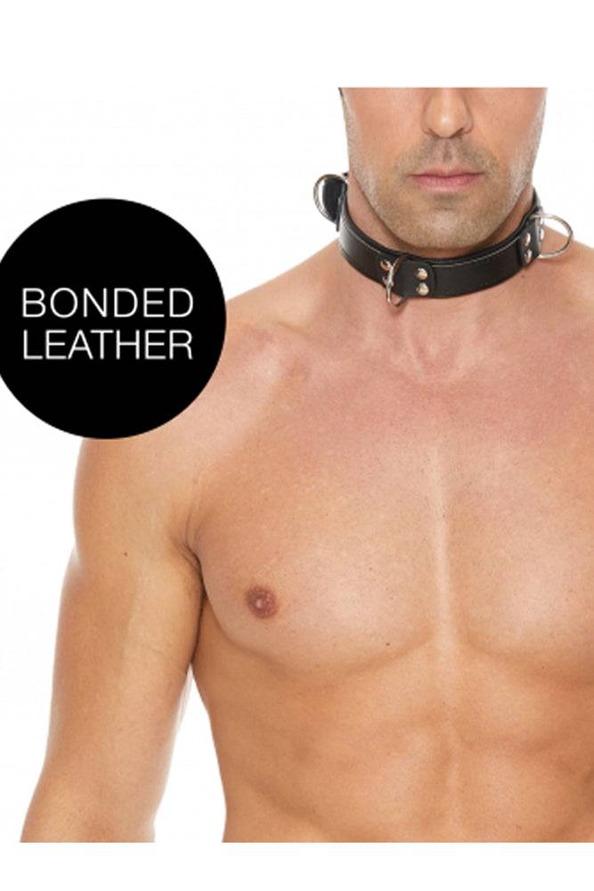 Ouch by Shots Toys - Deluxe Bondage Collar - Black - Stag Shop