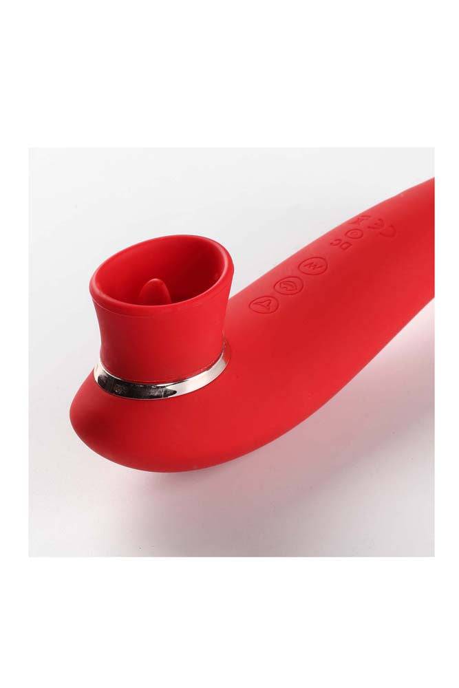 Maia Toys - Destiny Suction Tongue Wand - Red - Stag Shop