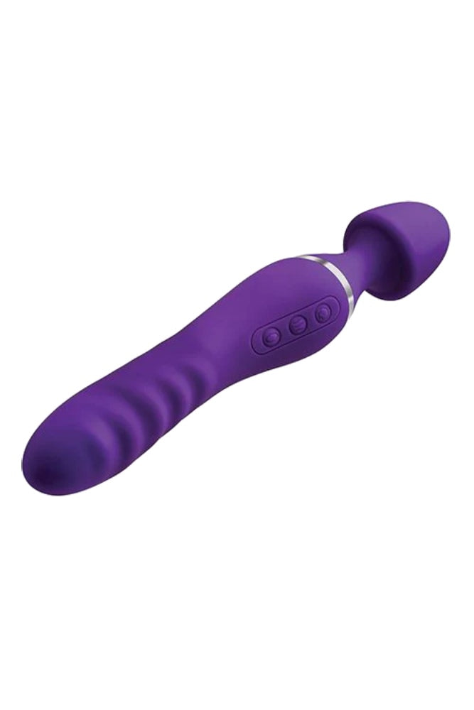 Adam & Eve - Dual End Twirling Wand Vibrator with Heated Shaft - Purple - Stag Shop