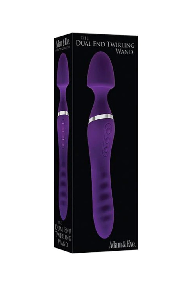 Adam & Eve - Dual End Twirling Wand Vibrator with Heated Shaft - Purple - Stag Shop