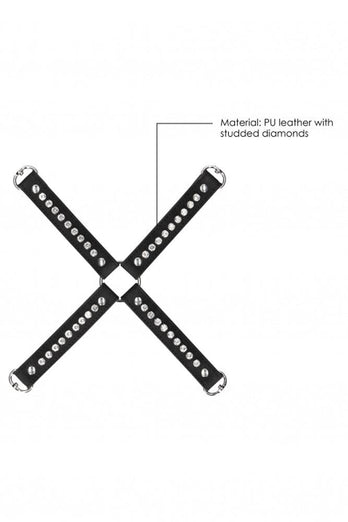 Ouch by Shots Toys - Diamond Studded Hogtie - Black - Stag Shop