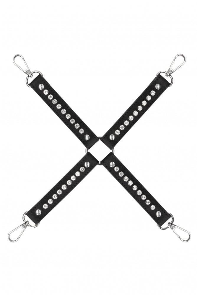 Ouch by Shots Toys - Diamond Studded Hogtie - Black - Stag Shop