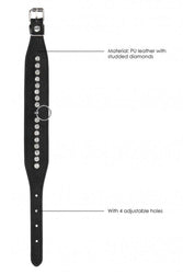 Ouch by Shotss Toys - Diamond Studded Ankle Cuffs - Black - Stag Shop