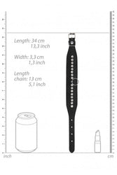 Ouch by Shotss Toys - Diamond Studded Ankle Cuffs - Black - Stag Shop