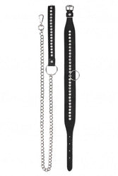 Ouch by Shots Toys - Diamond Studded Collar & Leash - Black - Stag Shop