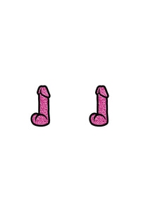 Thumbnail for Wood Rocket - Glitter Dildo Earrings - Pink - Stag Shop