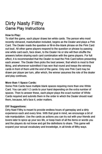 Little Genie - Dirty Nasty Filthy - A Card Game For Twisted Mind - Stag Shop