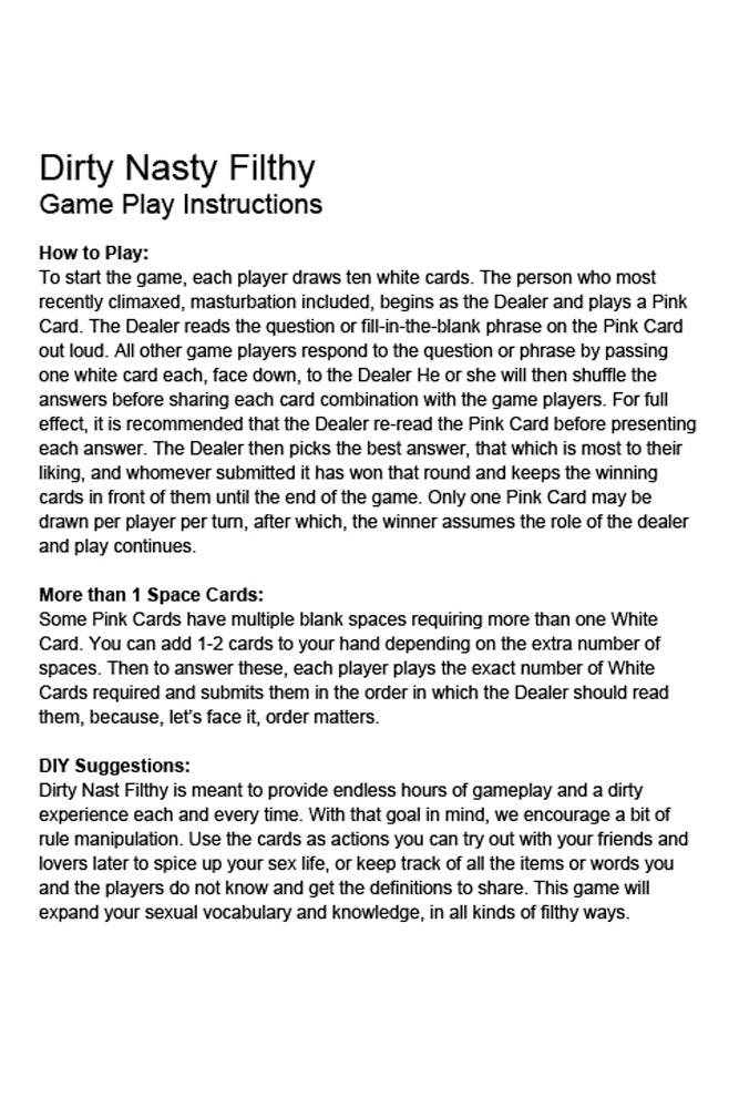 Little Genie - Dirty Nasty Filthy - A Card Game For Twisted Mind - Stag Shop