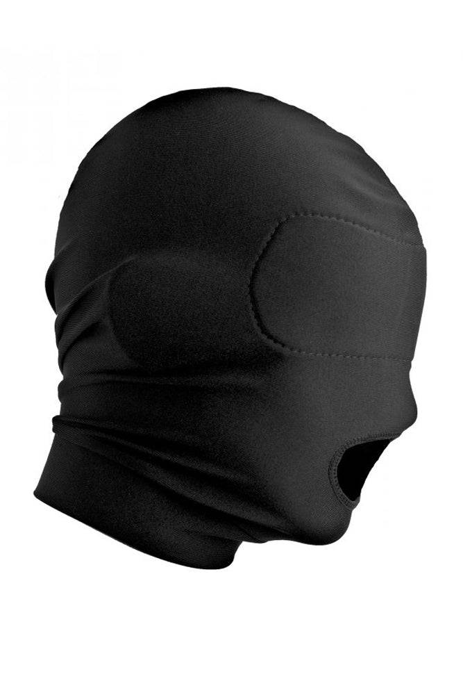 XR Brands - Master Series - Disguise - Open Mouth Hood with Padded Blindfold - Stag Shop