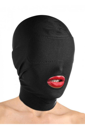 XR Brands - Master Series - Disguise - Open Mouth Hood with Padded Blindfold - Stag Shop