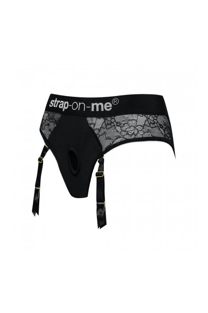 Lovely Planet - Strap-on-Me - Diva Strap-On Gartered Harness - Black - Stag Shop