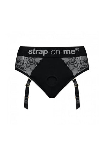 Lovely Planet - Strap-on-Me - Diva Strap-On Gartered Harness - Black - Stag Shop