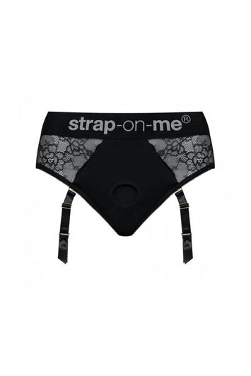 Lovely Planet - Strap-on-Me - Diva Strap-On Gartered Harness - Black - Stag Shop