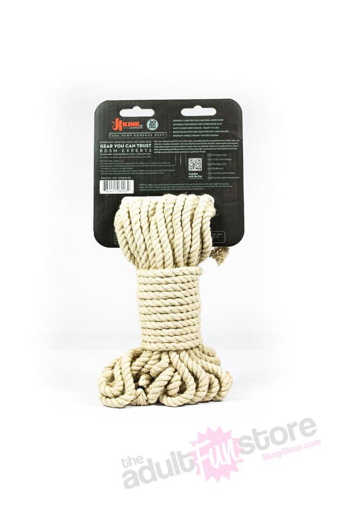Kink By Doc Johnson - Bind & Tie - Hemp Bondage Rope - 30ft - Stag Shop