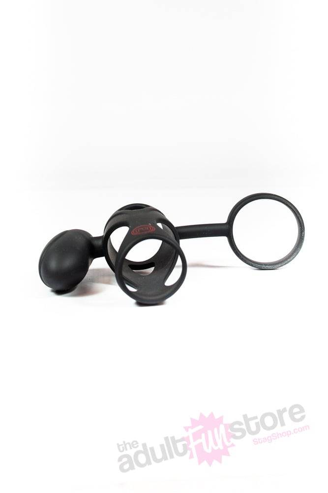 Kink By Doc Johnson - Caged Vibrating Silicone Cock Cage - Black - Stag Shop