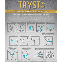 Doc Johnson - TRYST v2 Bendable Multi-Erogenous Zone Massager & Remote - Purple - Stag Shop