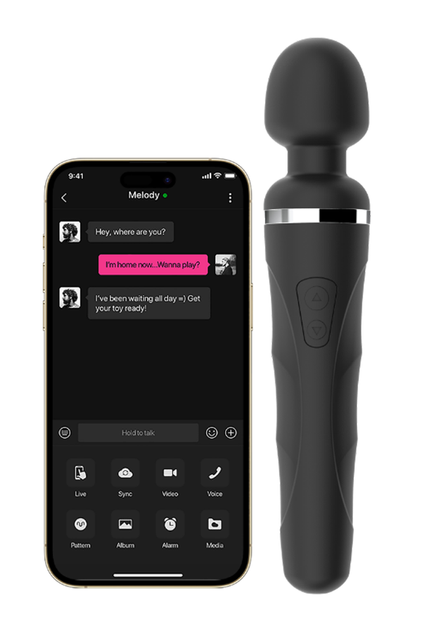 Lovense - Domi 2 Bluetooth Mini Massage Wand - Black - Stag Shop