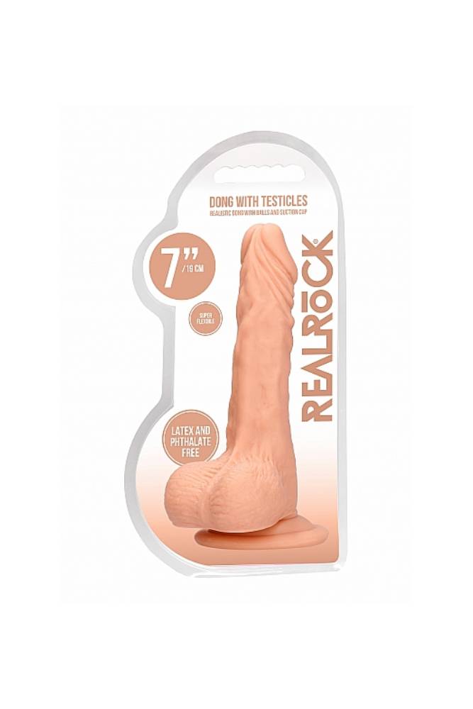 Shots Toys -  RealRock Skin - Realistic Dildo with Balls - 7 Inch - Stag Shop