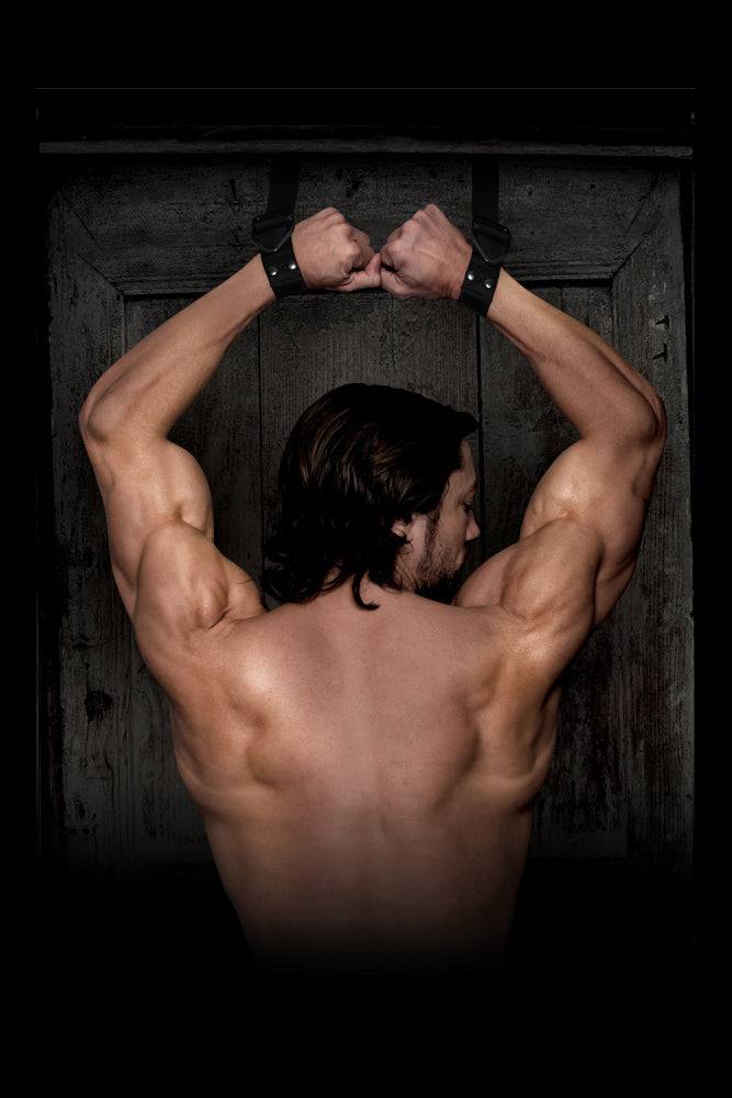 Pipedream - Command by Sir Richard's - Bondage Door Cuffs - Black - Stag Shop
