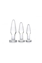XR Brands - Prisms - Dosha -  3 Piece Glass Anal Plug Kit - Stag Shop