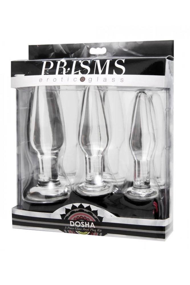 XR Brands - Prisms - Dosha -  3 Piece Glass Anal Plug Kit - Stag Shop