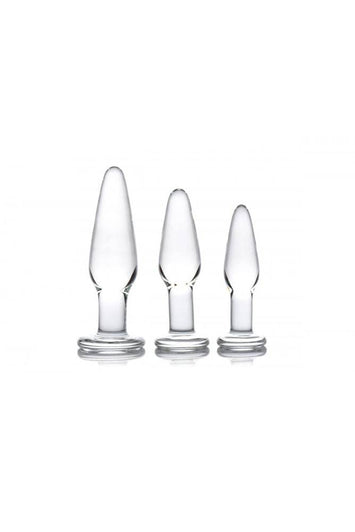 XR Brands - Prisms - Dosha -  3 Piece Glass Anal Plug Kit - Stag Shop