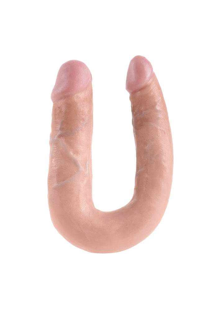 Pipedream - King Cock - Double Trouble Curved Ultra Realistic Double Ended Dildo - Medium - Beige - Stag Shop