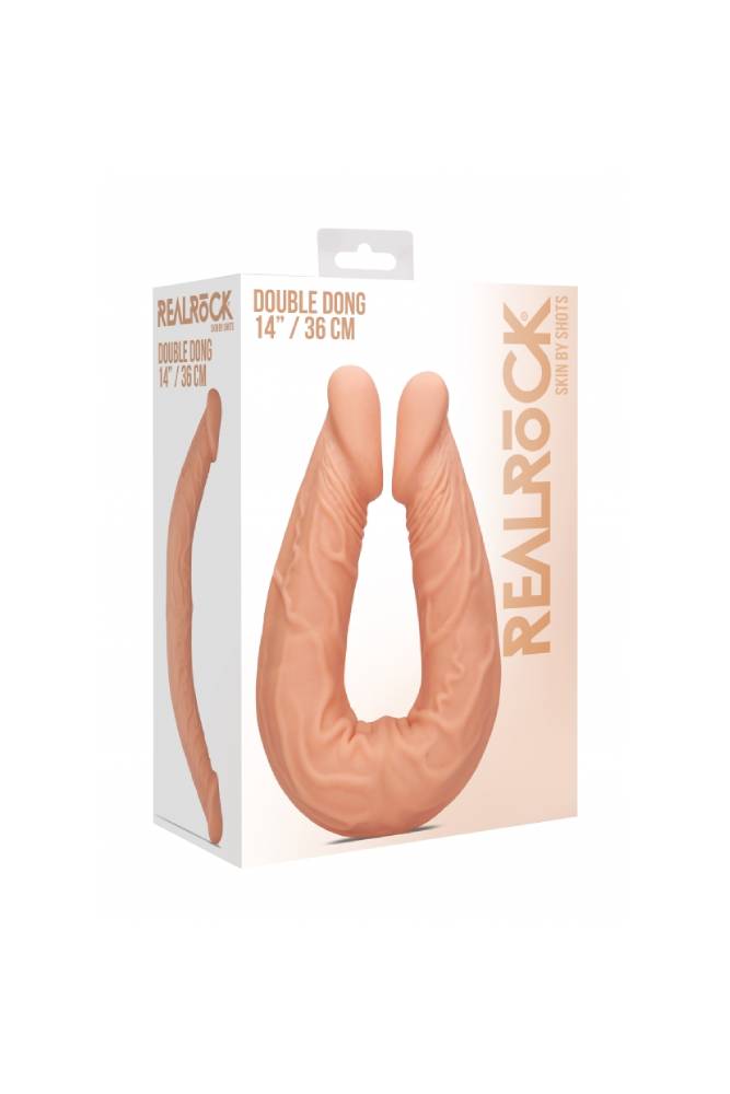 Shots Toys - RealRock Skin - 14 Inch Double Ended Dildo - Beige - Stag Shop