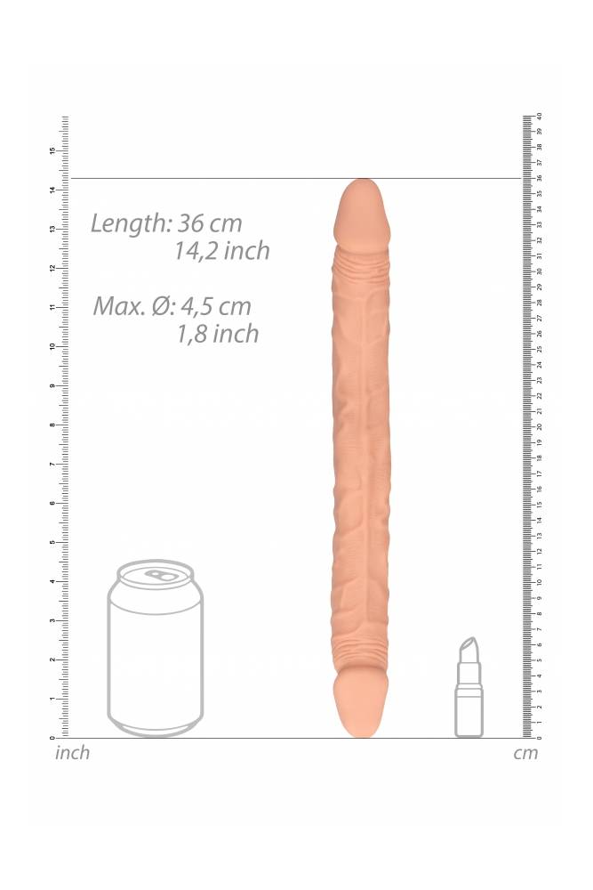 Shots Toys - RealRock Skin - 14 Inch Double Ended Dildo - Beige - Stag Shop