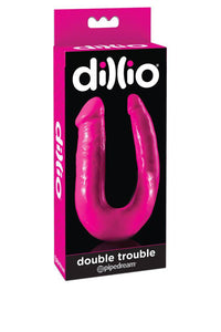 Thumbnail for Pipedream - Dillio - Double Trouble Curved Double Ended Dildo - Pink - Stag Shop