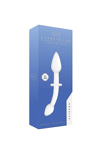 Shots Toys - Chrystalino - Doubler Glass Dildo - White - Stag Shop