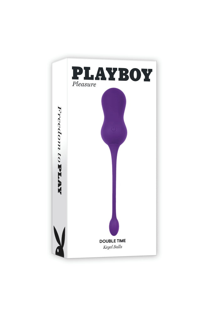 Playboy - Double Time Vibrating Weighted Kegel Balls - Purple - Stag Shop