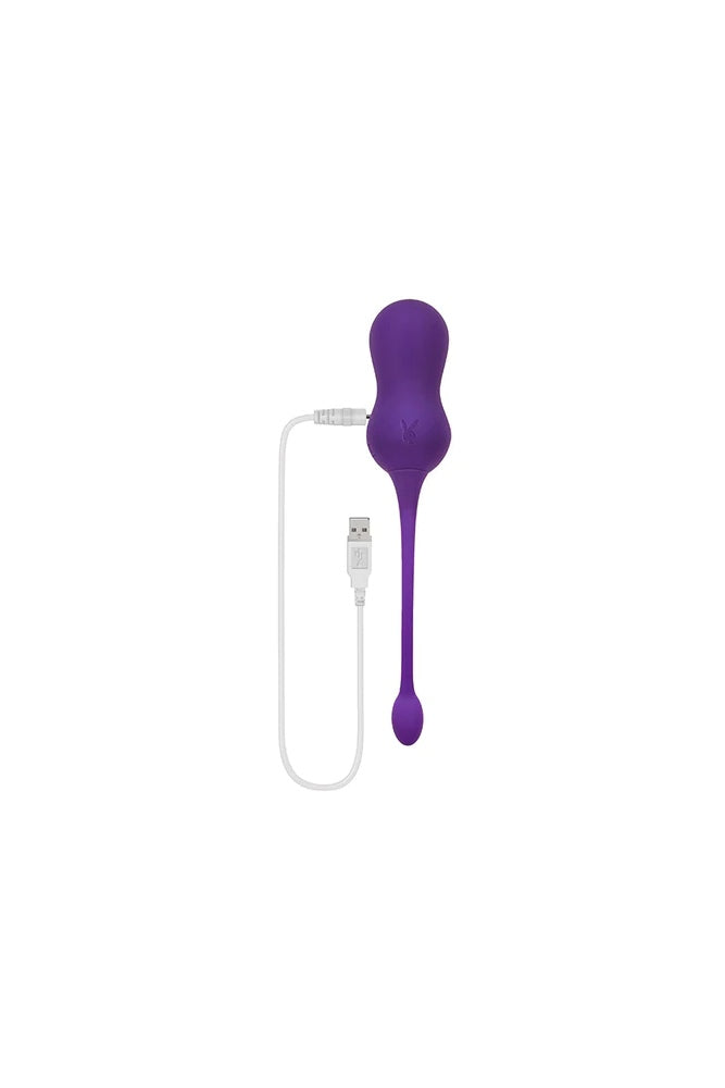 Playboy - Double Time Vibrating Weighted Kegel Balls - Purple - Stag Shop