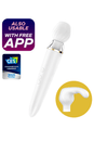 Satisfyer - Double Wand-er - Massage Wand & Attachments - White/Gold - Stag Shop