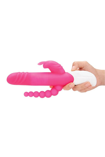 Electric Eel - Rechargeable Double Penetration Rabbit Vibrator - Pink - Stag Shop