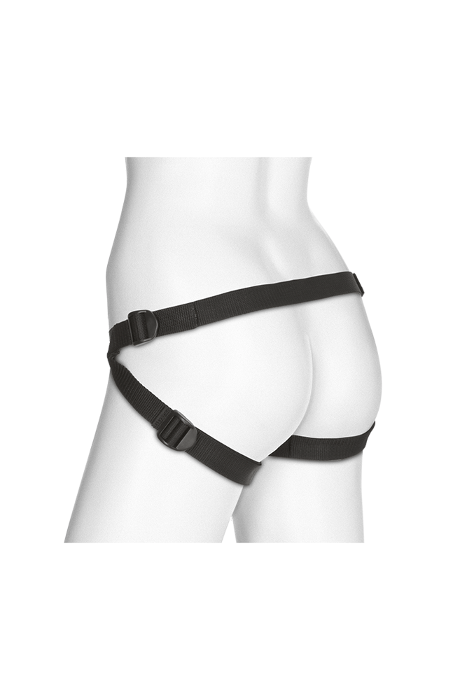 Vac-U-Lock by Doc Johnson - Double Penetration Velvet Harness w/ 2 Plugs - Black - Stag Shop