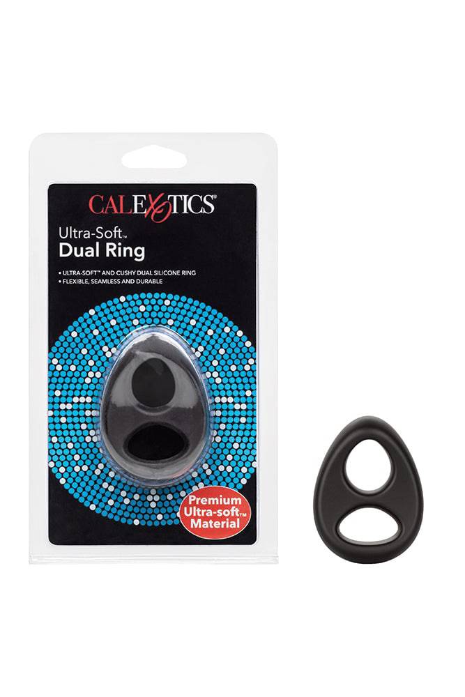 Cal Exotics - Ultra Soft Dual Cock Ring - Black - Stag Shop