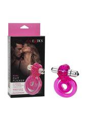 Cal Exotics - Dual Clit Flicker Cock Ring - Pink - Stag Shop