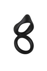 Adam & Eve - Silicone Dual Cock Ring & Clit Tickler - Black - Stag Shop